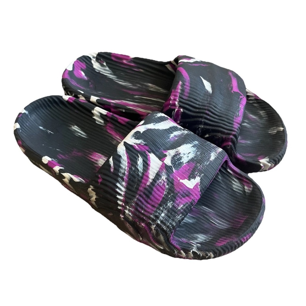 Adidas Purple Splash Slip On Slides Race To Mars Size 10 Men (11 Women’s)